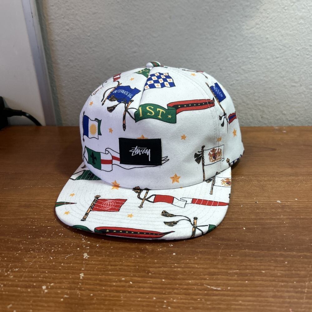 Vintage Stussy SS 2000's Y2K Embroidered Snapback Hat Faded Black